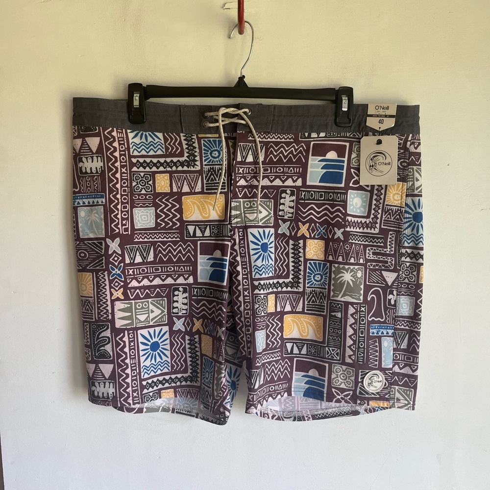 O'Neill Vibrant Board Shorts Swimwear Brown, Men’s 40 NWT